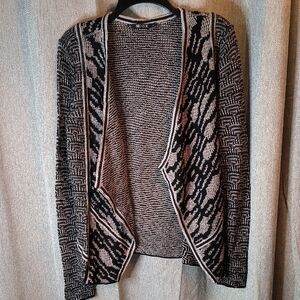 NIC+ZOE Black and Cream Patterned Cardigan